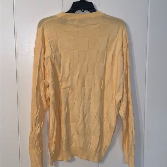 Vtg 80s Laurel Oak yellow cotton/rayon sweater - Picture 6 of 8
